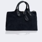 Suede women's hand and shoulder bag