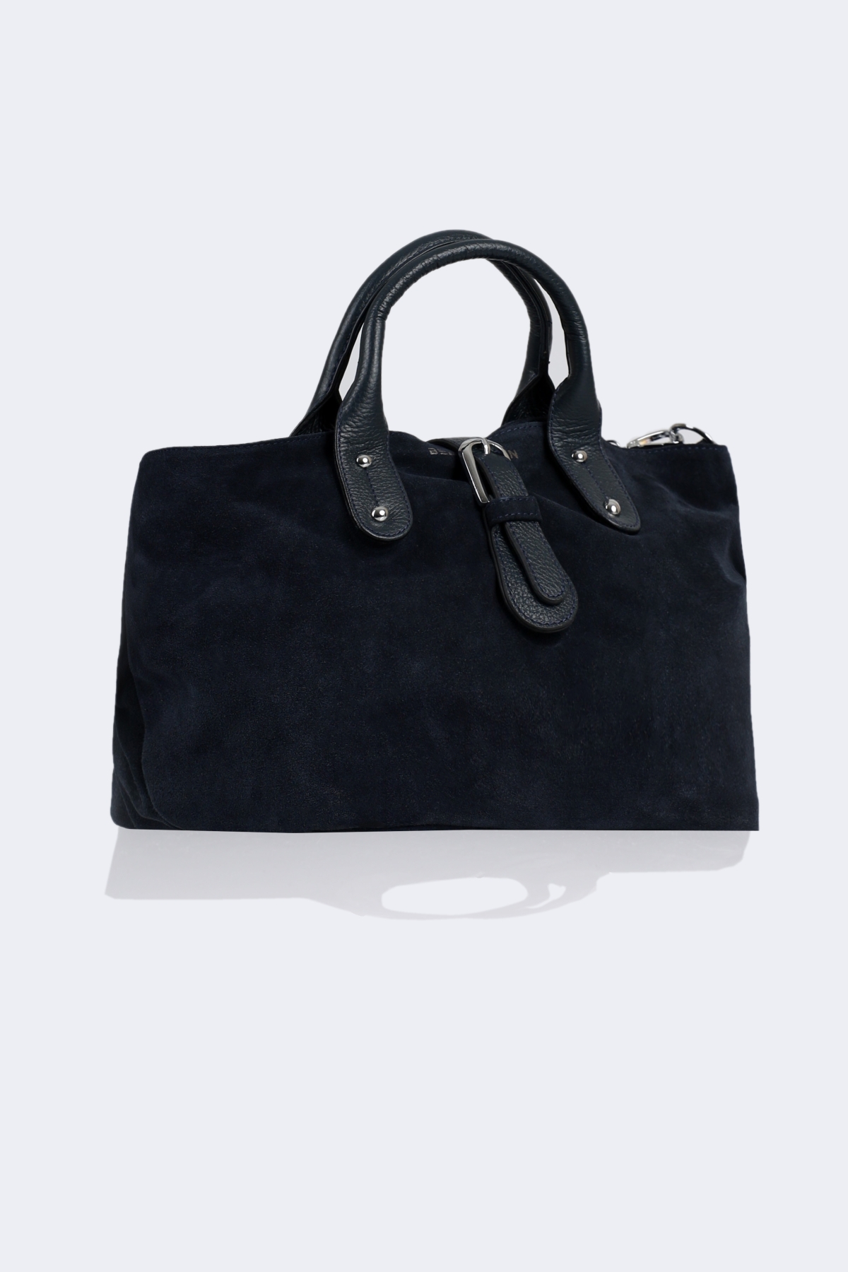 bearraybon-114-navy-2_2-1.jpg Suede women's hand and shoulder bag - Image 1
