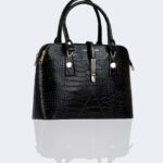 Women's Leather Bag with elegant mock-croc finish