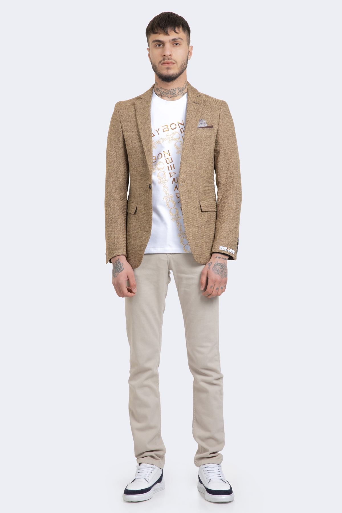 bearraybon-bej-rengi-ceket11_2-1.jpg Men's Wool Blend Cashmere Jacket - Image 1