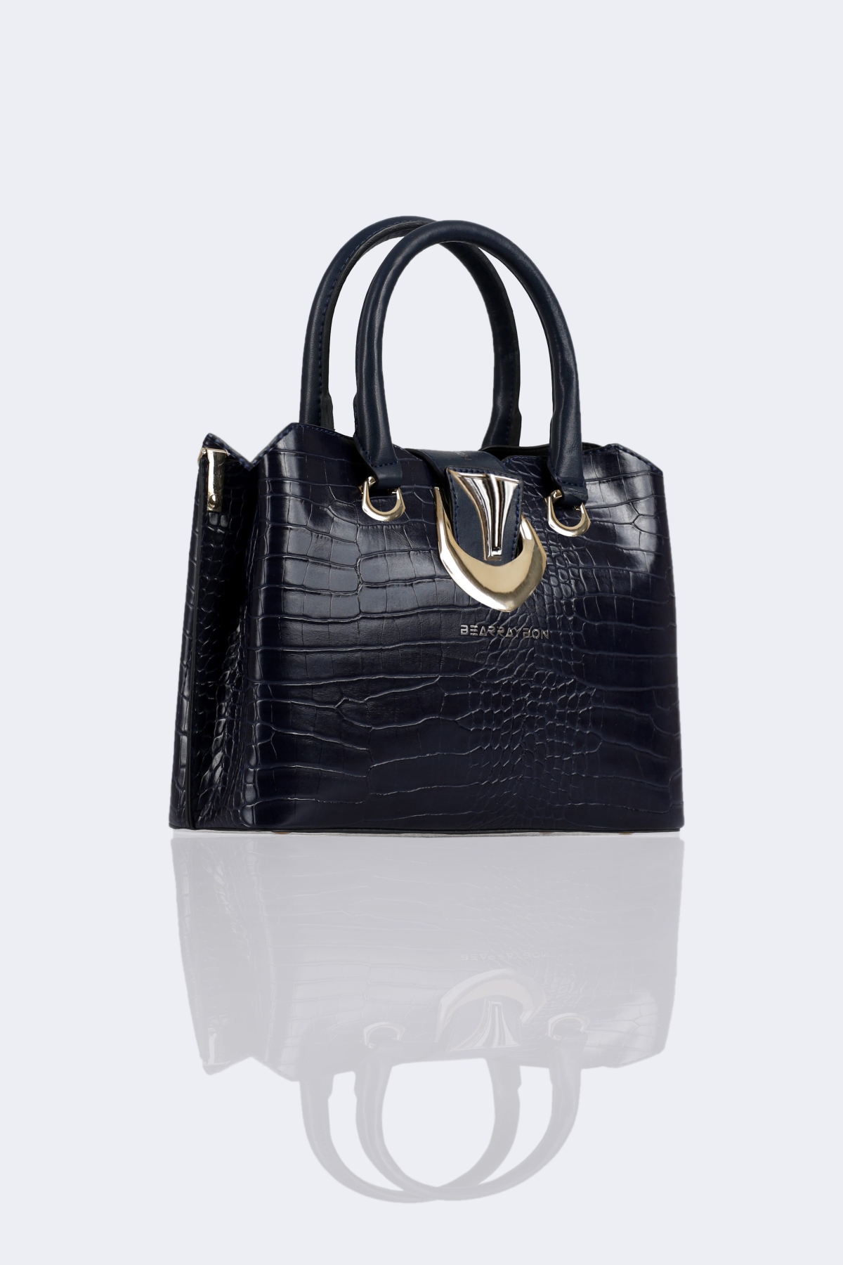 bearraybon-crocodilepatternedexoticbluebag0_2-1.jpg women's handbag in mock-croc finish - Image 1