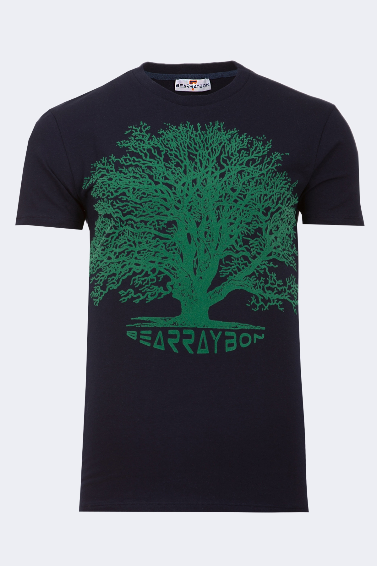bearraybon-roundcollar-t-shirt-10044-navy-1_2-1.jpg Men's t-shirt with iconic plane tree figure - Image 1