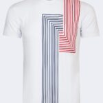 Man t-shirt geometric line patterned