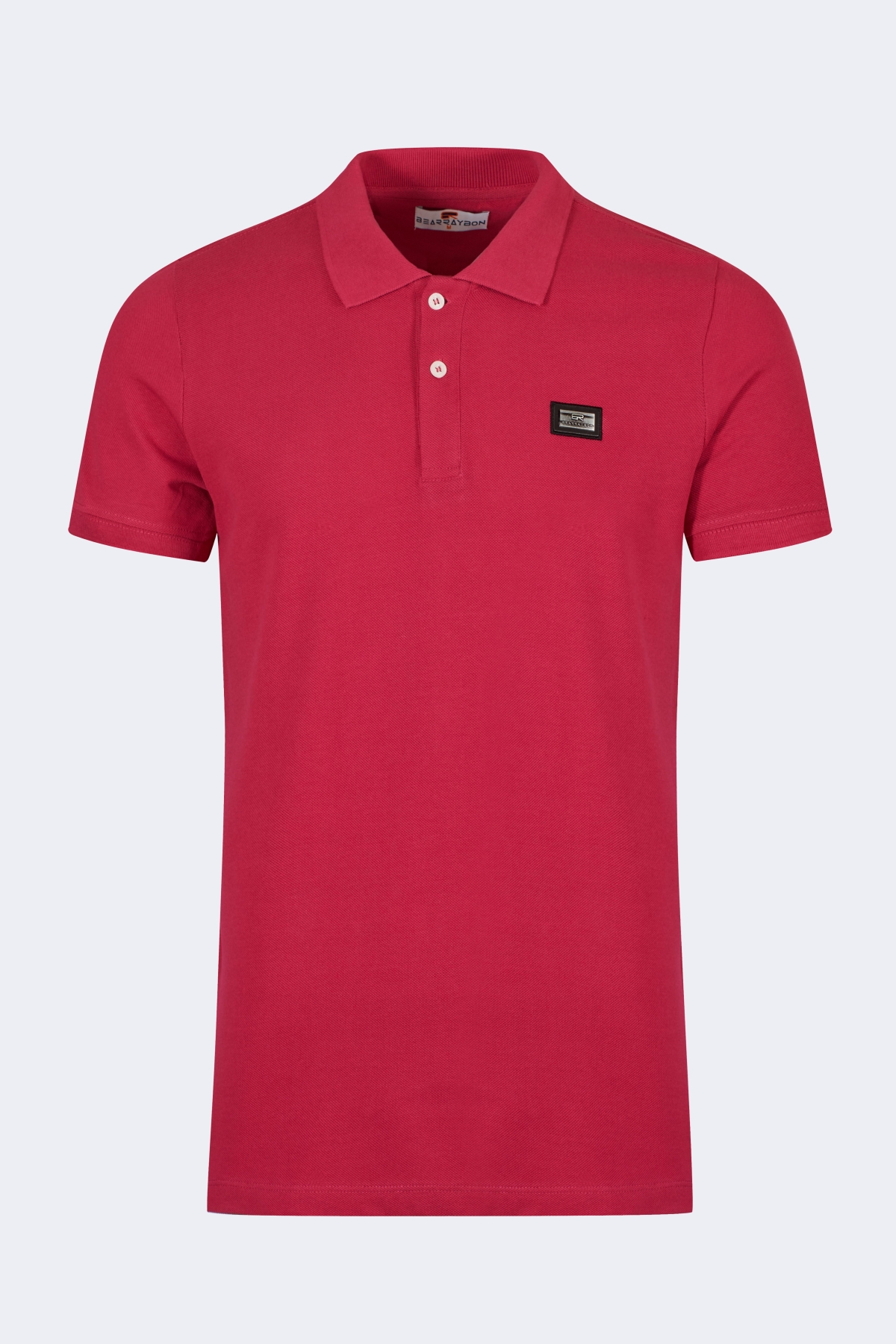 bearraybon10001-lightred-1_2-1.jpg Classic polo neck t-shirt with metal logo - Image 1