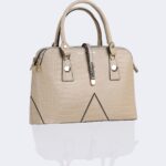 Women's Leather Bag with elegant mock-croc finish