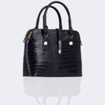Women's Leather Bag with elegant mock-croc finish