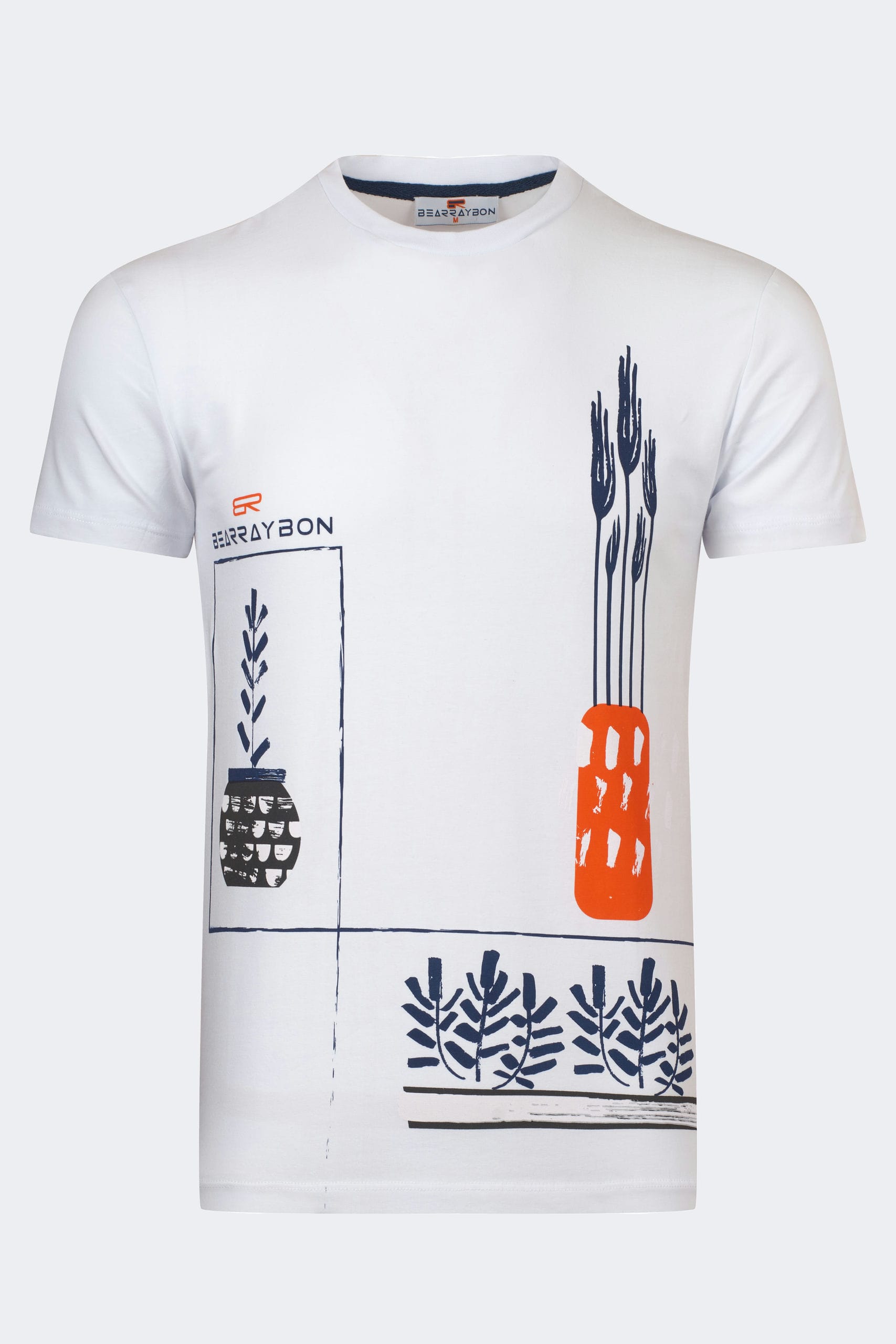 10042 (10) Garden breeze graphic printed men's t-shirt - Image 1