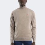 Pure wool knitwear with embroidery logo print
