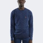 Cashmere blend wool knitwear with minimalist line pattern