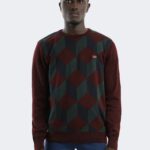 Geometric patterned wool knitwear