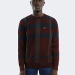 Cashmere blend wool knitwear with plaid print