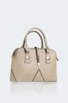 Women's Leather Bag with elegant mock-croc finish