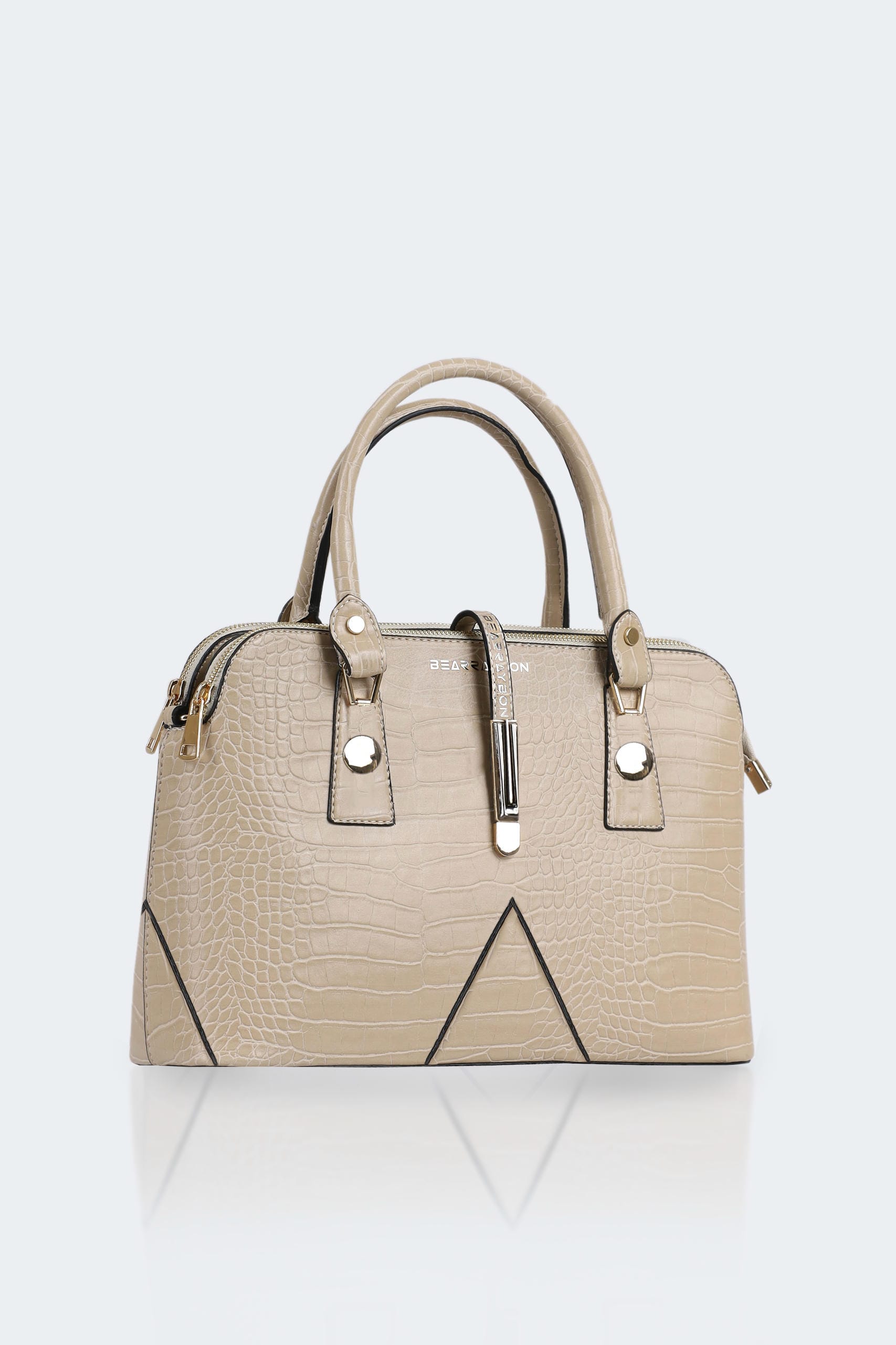 092 (1) Women's Leather Bag with elegant mock-croc finish - Image 1