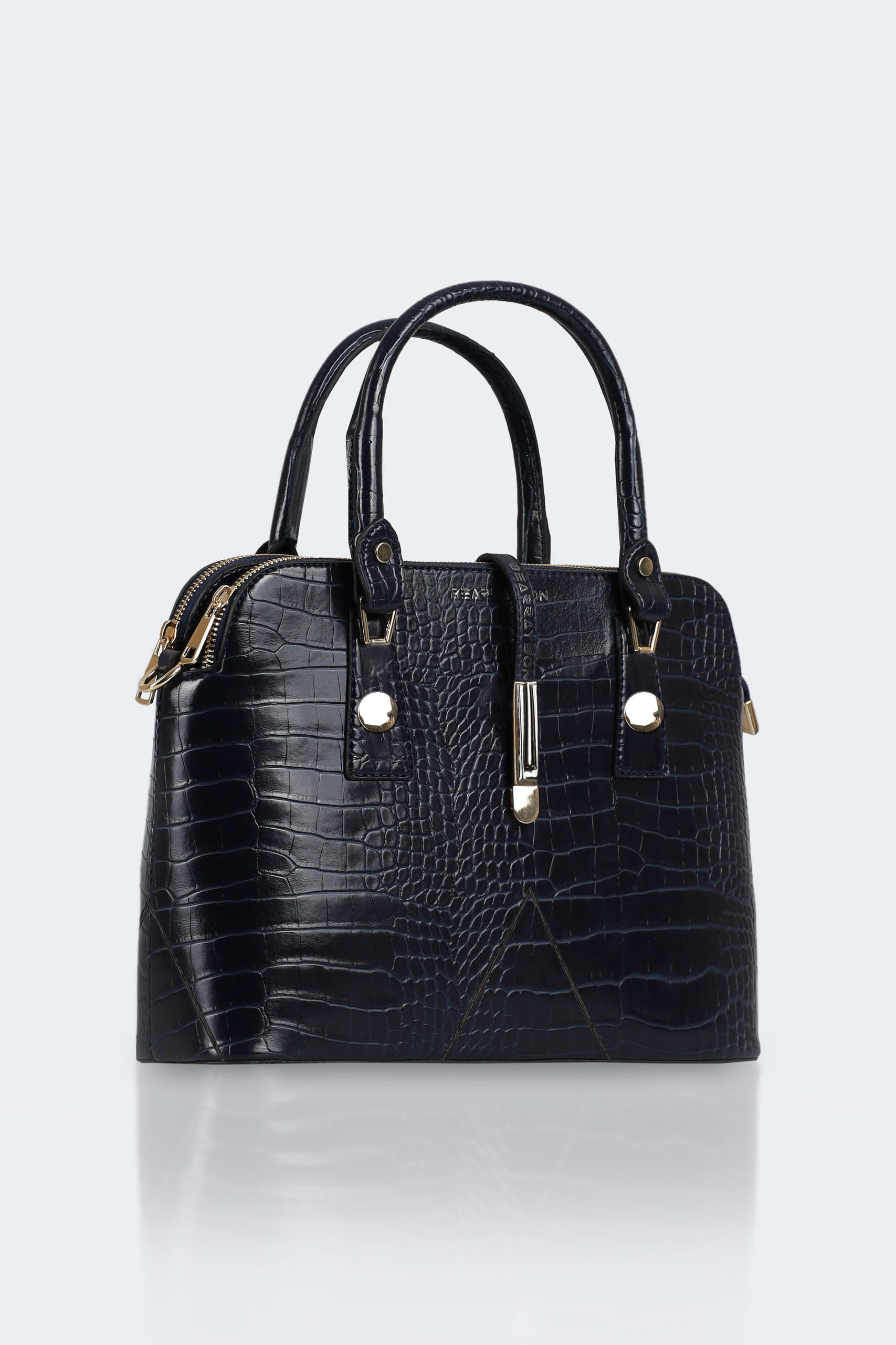 093 (3) Women's Leather Bag with elegant mock-croc finish - Image 1