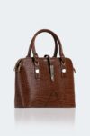 Women's Leather Bag with elegant mock-croc finish