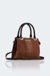 Women's hand and shoulder bag with crocodile surface